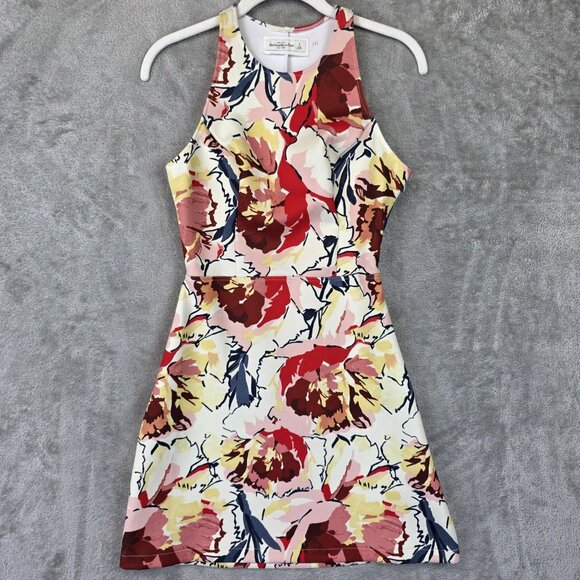 Abercrombie & Fitch Dress Womens Small Floral Sleeveless Halter Back Cutout - Picture 1 of 9